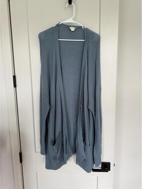 Light Blue Button-Up Cardigan Sweater